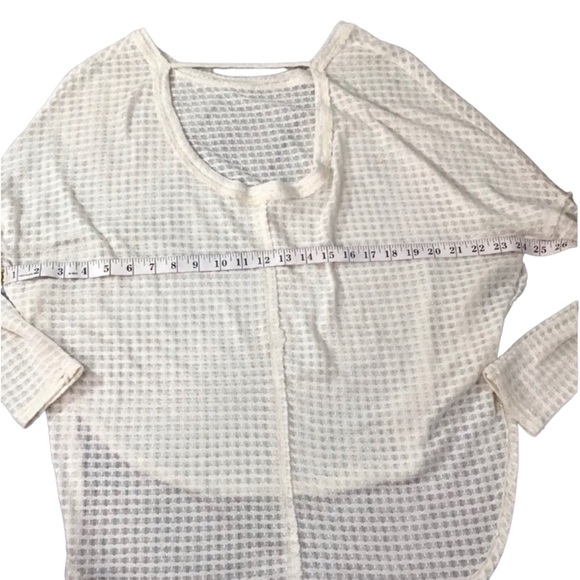 SAGE - Oversized High-Low Waffle Tunic - Cream - S - Picture 5 of 11